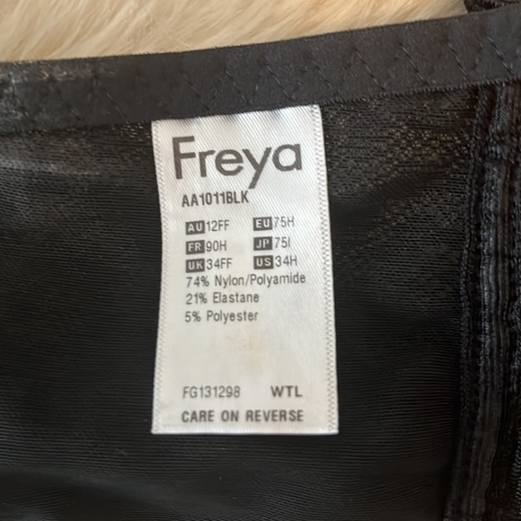 Freya Black Lace Bra Size:US 34 H - Picture 4 of 7